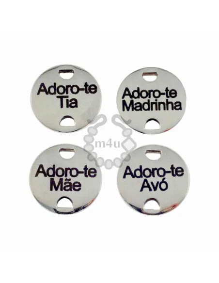 Conector em Aço Inox c/ Gravação 'Adoro-te...' - 18mm | Início