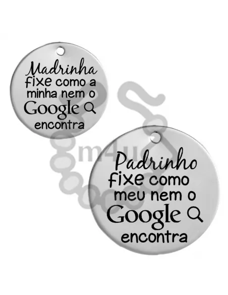 Pendente Inox 30mm c/ Gravação 'Padrinho / Madrinha fixe como ...' | Início