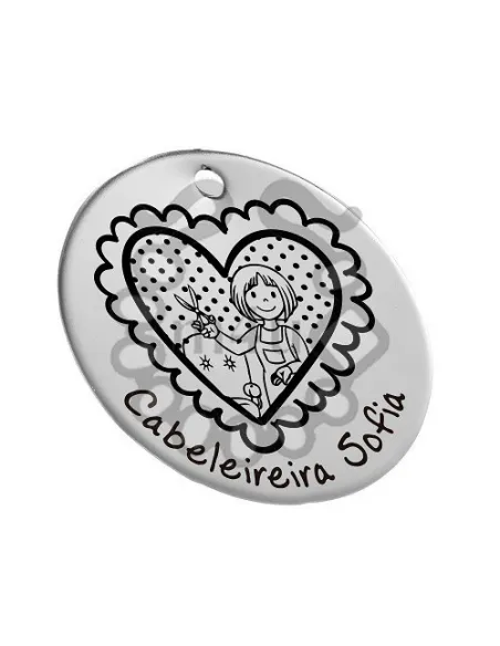 Pendente Inox Gravação Cabeleireira | Início