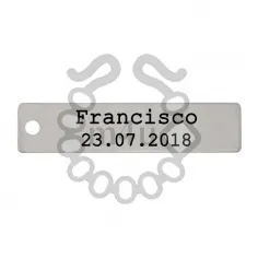 Pendente Retangular Inox 40x10mm c/ gravação personalizada | Início