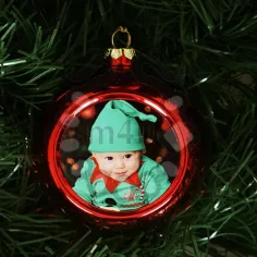 Bola Decorativa Natal com Impressão - 6 cm Vermelha | Natal