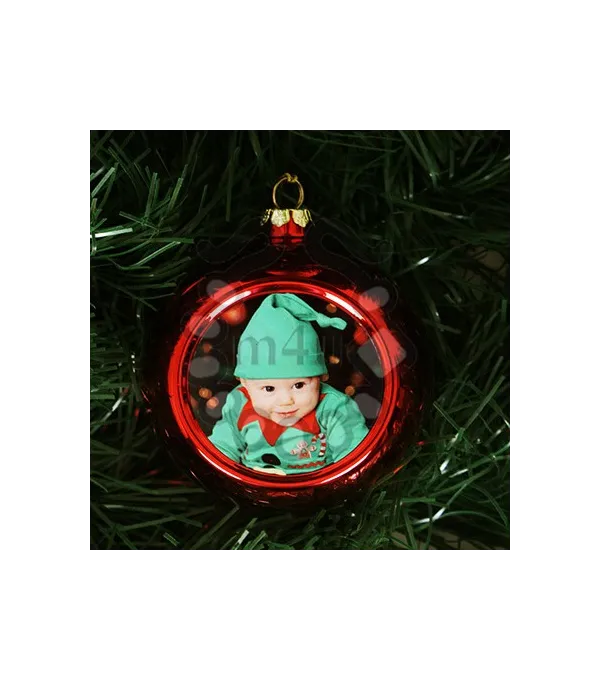 Bola Decorativa Natal com Impressão - 6 cm Vermelha | Natal
