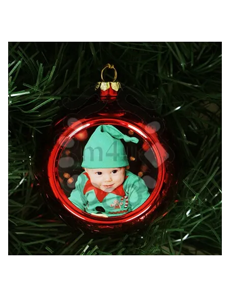 Bola Decorativa Natal com Impressão - 6 cm Vermelha | Natal