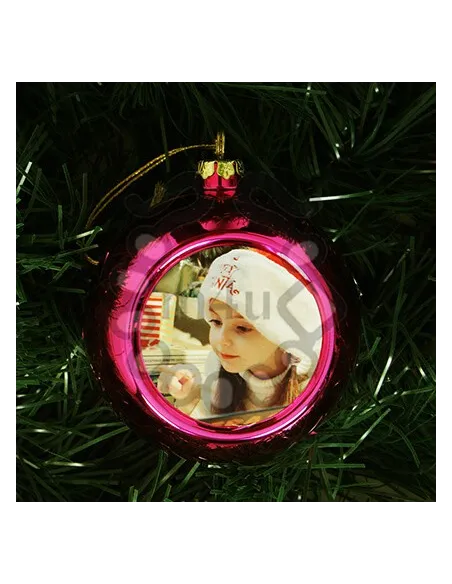 Bola Decorativa Natal com Impressão - 6 cm Rosa | Natal