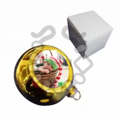 Bola Decorativa Natal com Impressão - 6 cm Dourada | Natal