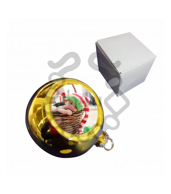 Bola Decorativa Natal com Impressão - 6 cm Dourada | Natal