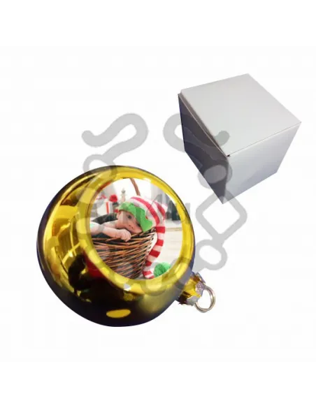 Bola Decorativa Natal com Impressão - 6 cm Dourada | Natal