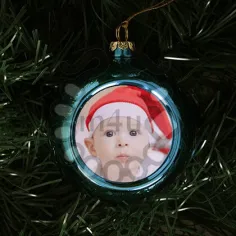 Bola Decorativa Natal com Impressão - 6 cm Azul | Natal