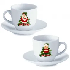 Chávena de Café c/ Pires Pai/Mãe Natal | Natal