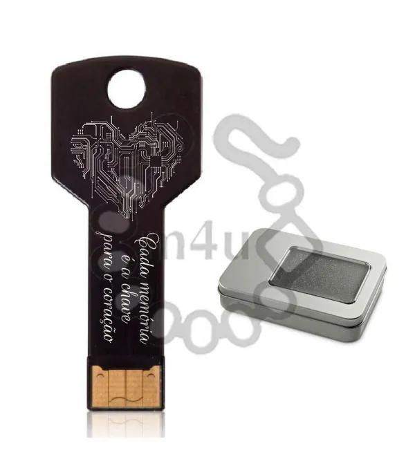 Pen USB 16GB em Forma de Chave em Alumínio c/ Gravação Personalizável | Utilitários / Decoração