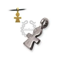Pendente Menina Zamak 7.5x15mm - Prata e Ouro | Início