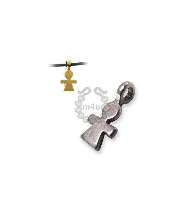 Pendente Menina Zamak 7.5x15mm - Prata e Ouro | Início