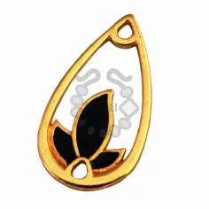 Conector Zamak Oval c/ Efeito Folha em Esmalte 20x36mm | Início