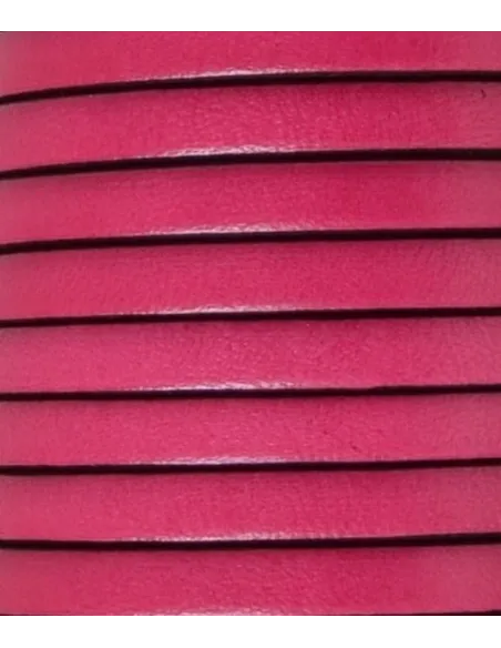 Cabedal plano de 5mm - FUCHSIA (lateral em preto) | Fios, Cordões e Cabedais