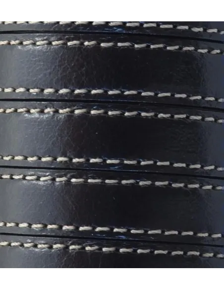 Cabedal plano de 10mm pespontado - PRETO | Fios, Cordões e Cabedais