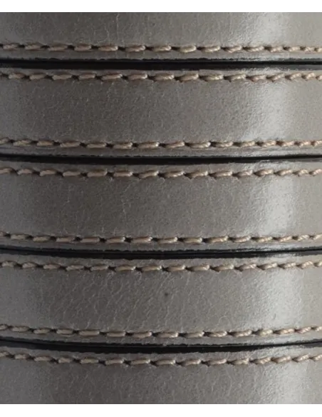 Cabedal plano de 10mm pespontado - CINZENTO | Fios, Cordões e Cabedais