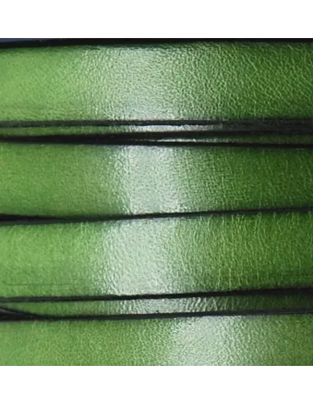 Cabedal plano de 10mm - VERDE (lateral em preto) | Fios, Cordões e Cabedais