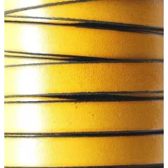 Cabedal plano de 10mm - AMARELO (lateral em preto) | Fios, Cordões e Cabedais