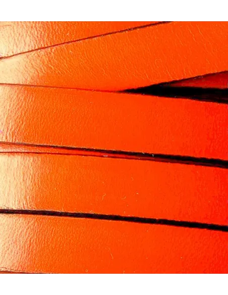 Cabedal plano de 10mm - LARANJA (lateral em preto) | Fios, Cordões e Cabedais