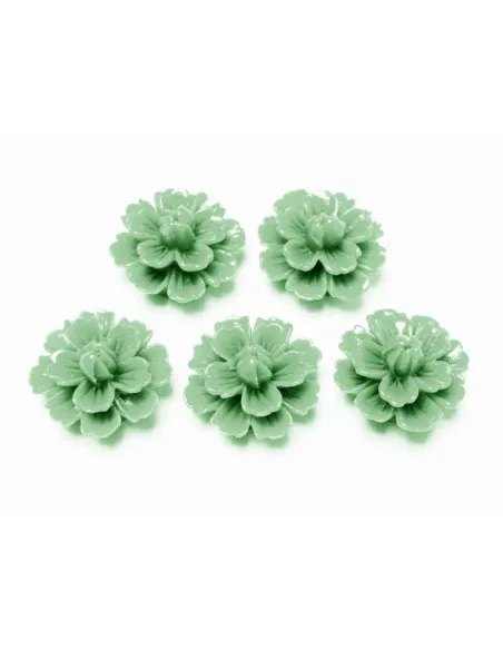 Flor de Resina - Cabochon 14 mm - Verde claro | Componentes Base