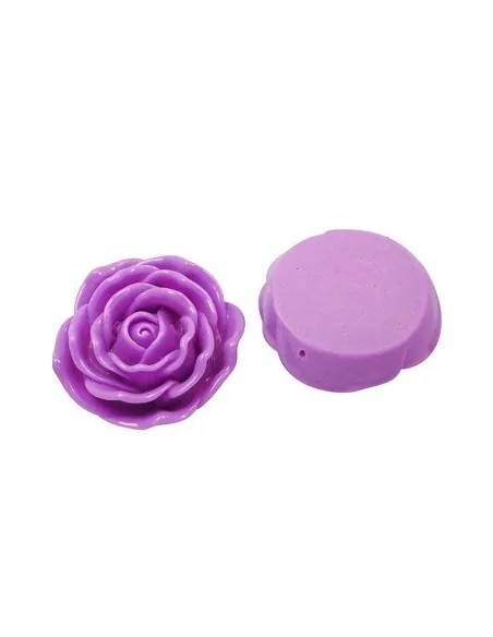 Flor de Resina c/ Furo - Cabochon 45mm - Roxo | Componentes Base
