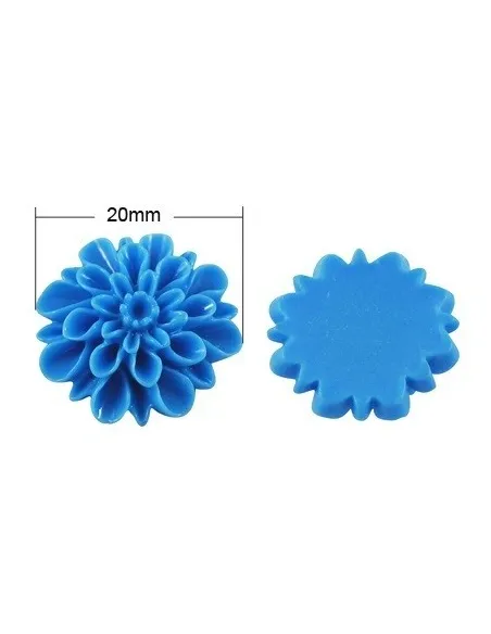 Flor de Resina - Cabochon 20mm - Azul | Componentes Base