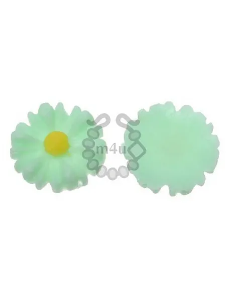 Flor de Resina Malmequer - Cabochon 33mm - Verde | Componentes Base