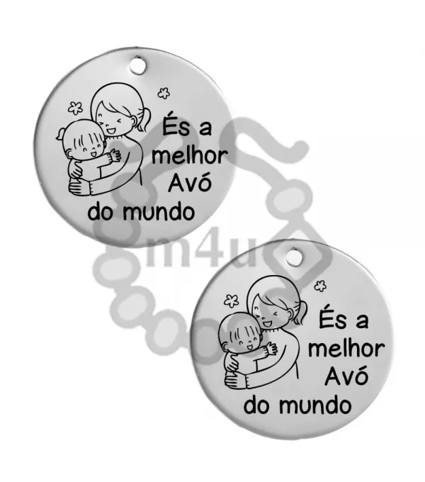 Pendente Inox c/ gravação 'És a melhor avó do mundo' | Início