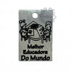 Pendente Inox 20x30mm 'Melhor Educadora' | Início